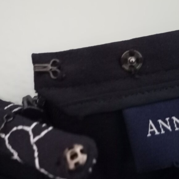 'ANN TAYLOR PETITES' Navy with White Embroidered Floral Skirt Size 12P Lined EUC - Picture 8 of 10